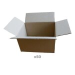 50 petits cartons d'emballage 16 x 12 x 11 cm