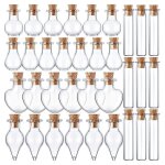 Promotion! 50 petits mini bocaux en verre bouteilles avec bouchons en lige 5 formes minuscule bouteilles ...