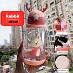 501 - 600ml - lapin - bouteille d'eau de dessin anim etanche pour enfants, alimentation de bb crative, ...