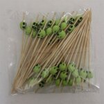 50pcs pics a cocktail tete de mort cueillette de fruits fourchette a fruits, vert