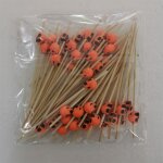 50pcs pics a cocktail tete de mort cueillir des fruits fourchette a fruits, orange