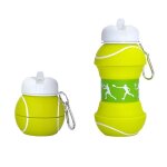 550ml - tennis - bouteille d'eau pliable en forme de ballon de football pour enfant, tasse en silicone, ...