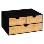 5five - tour de rangement bureau 3 tiroirs bambou  bava  noir