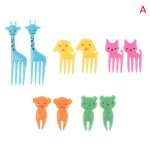 6 / 10 pcs / pack mer animal ferme fourchette a fruits mini dessin anim� enfants collation g�teau dessert ...