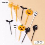 6 / 10pcs halloween en plastique fourchette a fruits collation pour enfants dessert dcoration gteau ...