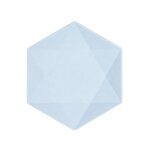 6 assiettes bio hexagonal 20. 8cm bleu pastel