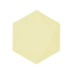6 assiettes bio hexagonal 20. 8cm jaune pastel