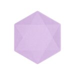6 assiettes bio hexagonal 20. 8cm lilas pastel