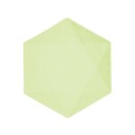 6 assiettes bio hexagonal 20. 8cm vert pastel