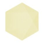 6 assiettes bio hexagonal 26. 1cm jaune pastel