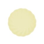 6 assiettes bio rond feston 18. 8cm jaune pastel