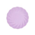 6 assiettes bio rond feston 18. 8cm lilas pastel