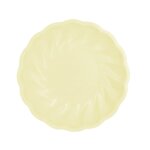 6 assiettes bio rond feston 22. 9cm jaune pastel