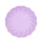 6 assiettes bio rond feston 22. 9cm lilas pastel