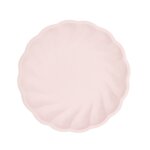 6 assiettes bio rond feston 22. 9cm rose pastel