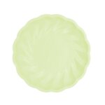 6 assiettes bio rond feston 22. 9cm vert pastel