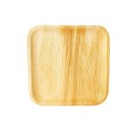 6 assiettes carrees 25cm palmier biodegradables