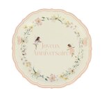 6 assiettes carton anniversaire fairy world 23cm