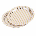 Paris prix - lot de 6 assiettes en carton  gold pattern  18cm or