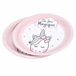 Paris prix - lot de 6 assiettes en carton licorne 23cm rose Paris prix - lot de 6 assiettes en carton licorne 23cm rose