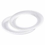 Lot de 6 assiettes en plastique  ava  18cm blanc & argent