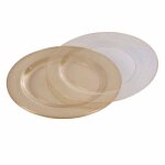 Lot de 6 assiettes en plastique r�utilisable  paillettes  23cm or