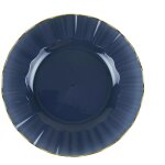 6 assiettes r�utilisables bord or 19cm marine