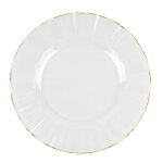 6 assiettes rutilisables bord or 19cm transparent