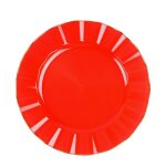 6 assiettes rutilisables bord or 26cm rouge