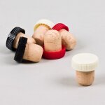 6 bouchons en li�ge avec t�te plastique