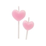 6 bougies c�ur sur pique rose