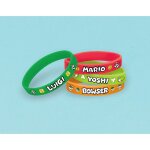 6 bracelets caoutchouc super mario bros 8cm