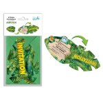 6 cartes invitation enveloppes animaux safari vert