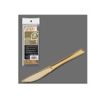 6 couteaux plastique reutilisable 20cm or