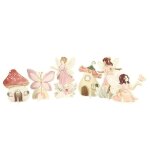 6 deco papier fairy world 6. 8 - 10cm rose pastel