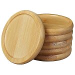 6 dessous de verre en bambou pour tasses a th� - dessous de verre et soucoupes a plantes el�gants, durables ...
