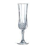6 fltes a champagne 14cl longchamp - cristal d'arques - verre ultra transparent au design vintage