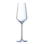 6 fltes a champagne 21cl abstraction - cristal d'arques - verre ultra transparent moderne