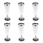 Paris prix - lot de 6 fltes a champagne rutilisable  liser  15cl argent