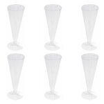 Paris prix - lot de 6 fltes a champagne rutilisable  paillettes  12cl argent