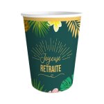 6 gobelets carton retraite tropical 25cl vert
