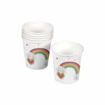 Lot de 6 gobelets jetables  nuage rainbow  23cl blanc