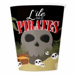 Lot de 6 gobelets jetables  pirates  25cl noir