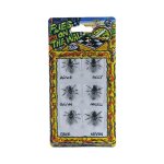 6 mouches plastique trompe - l'oeil 1. 5x2cm