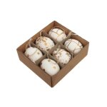 6 oeufs poule decores 6cm blanc