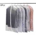 6 pcs housses de v�tements, anti poussi�re etanche mite humidit�, housses de protection zip semi transparentes ...