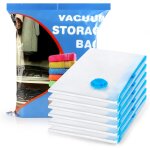 6 pcs sac sous vide vetement aspirateur, 100x80cm housses de rangement, sac compression voyage s, couette ...