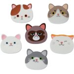 6 pices sous - verres en (gel de silice) silicone chat, sous - verres chats mignons, sous - verres chat, ...