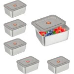 6 pices botes de conservation alimentaires avec couvercles, rutilisables, en acier inoxydable, passent ...