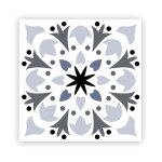 6 stickers � carreaux de ciment gris 15 x 15 cm